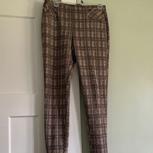 Zac & Rachel Plaid Cropped Pants - Brown and Black